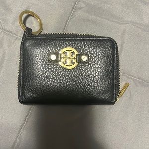 Tory Burch black and gold mini wallet